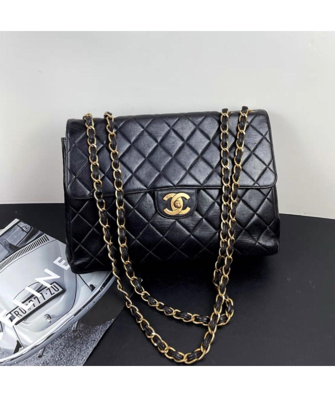 CHANEL Черная кожаная сумка через плечо, фото 5