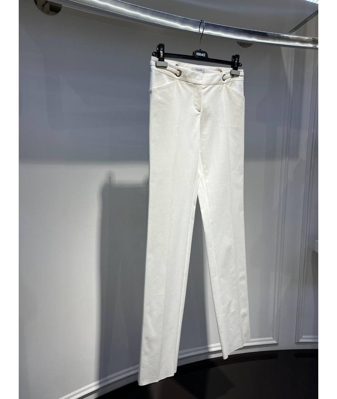 VERSACE Белые прямые брюки, фото 2
