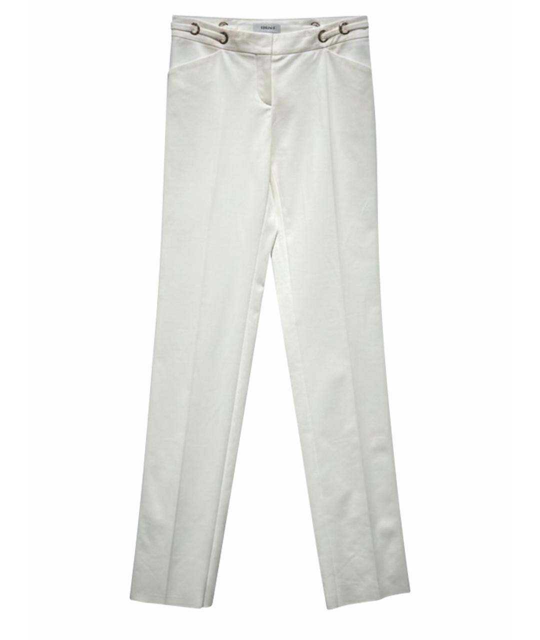 VERSACE Белые прямые брюки, фото 1