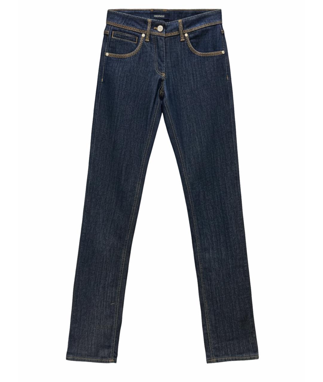 VERSACE Синие хлопковые прямые джинсы, фото 1