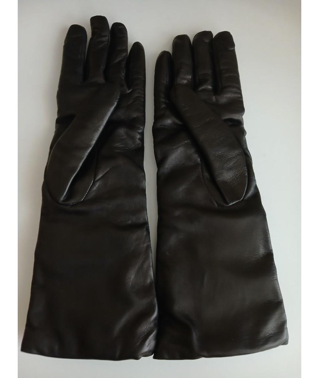 VALENTINO Черные кожаные перчатки, фото 2