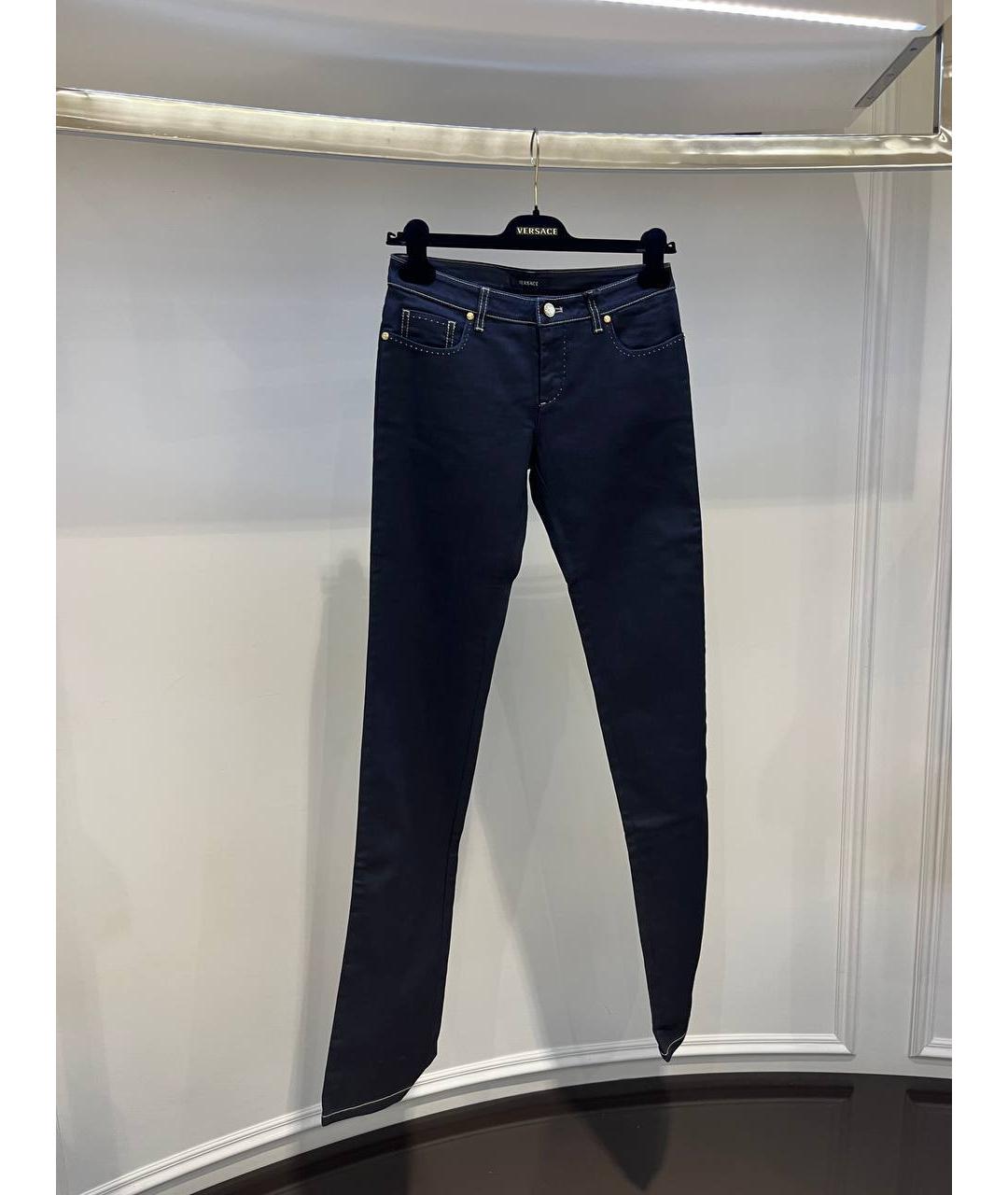 VERSACE Синие хлопковые прямые джинсы, фото 2