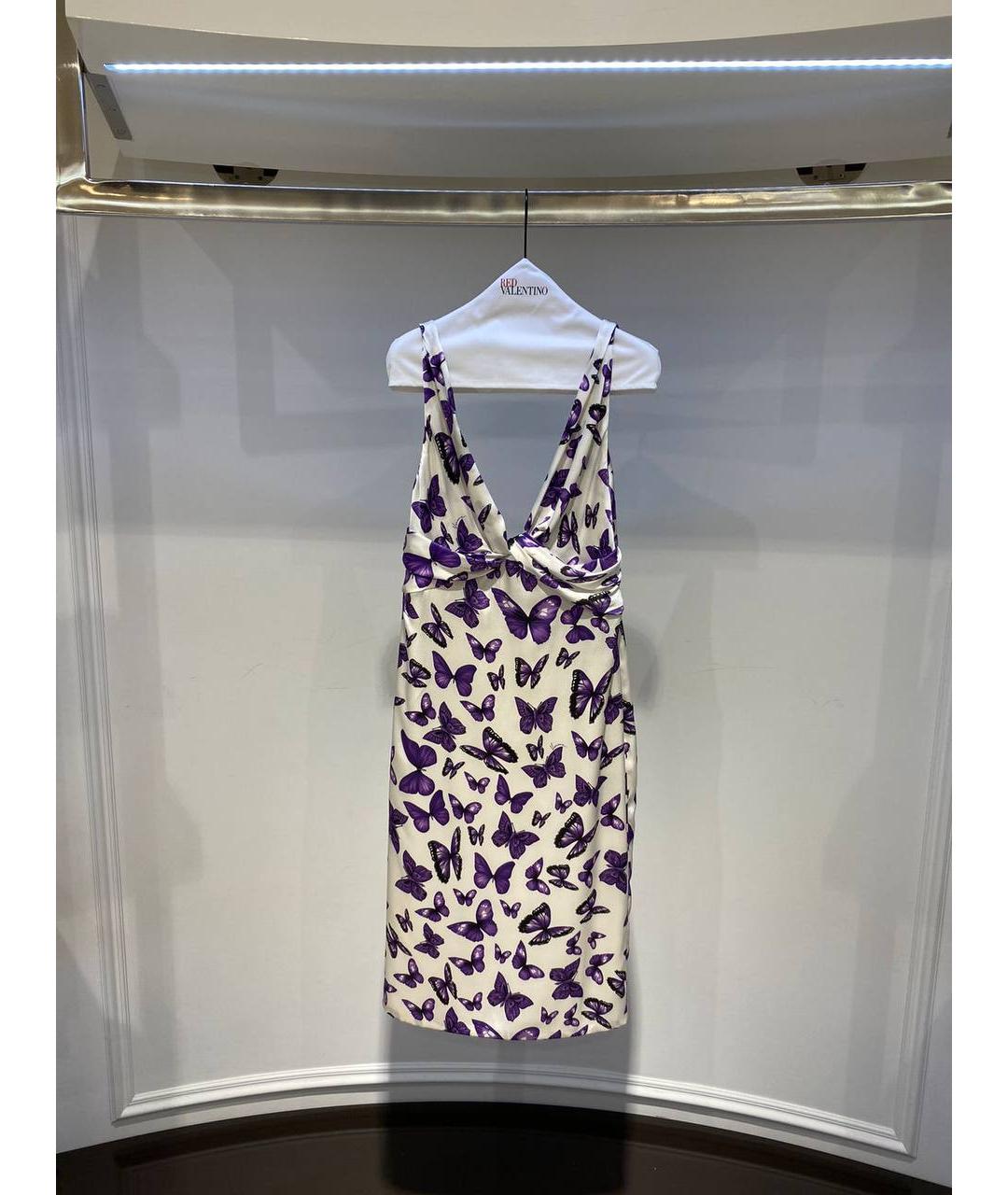 VERSACE Мульти шелковое платье, фото 4