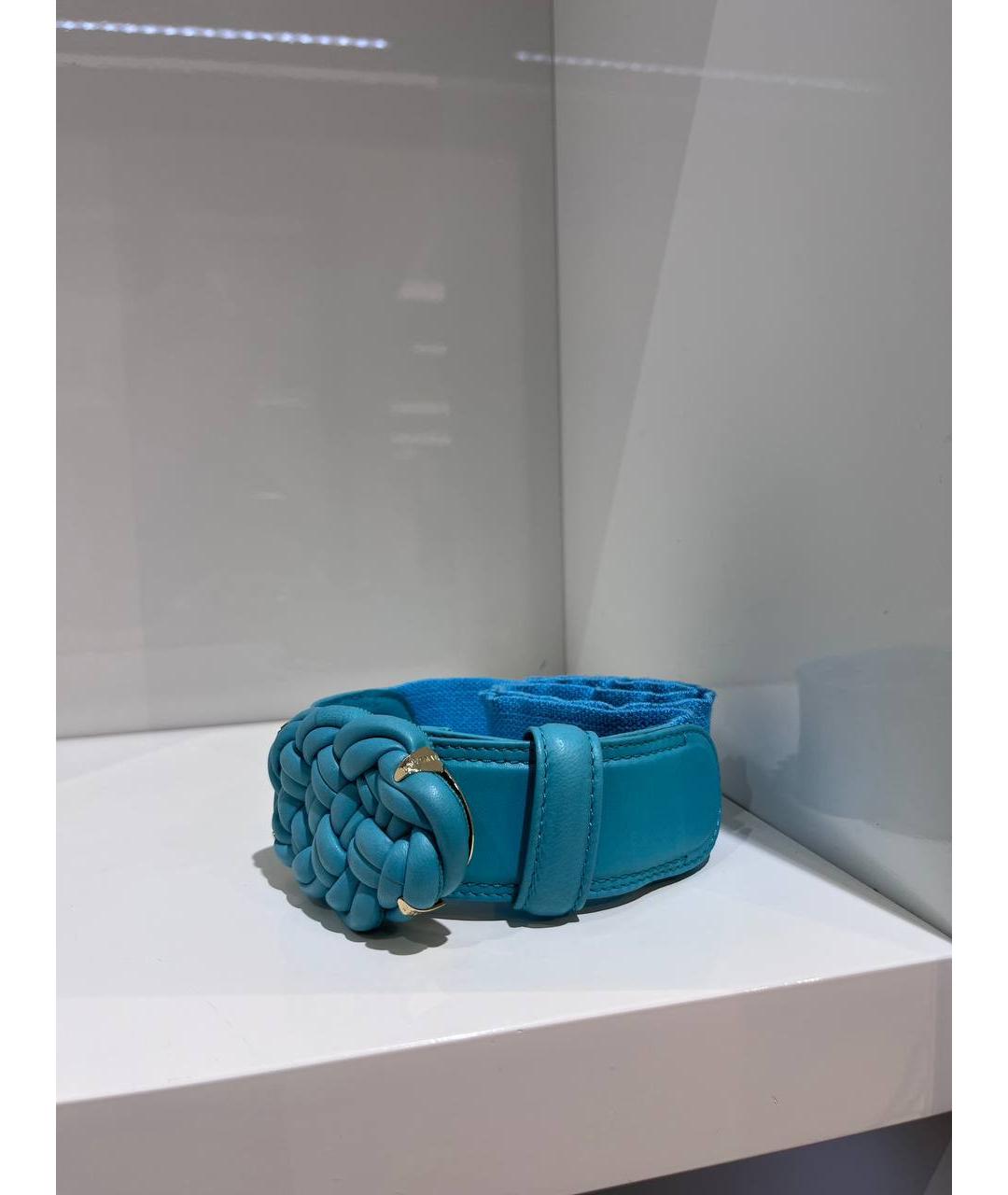 VERSACE Голубой кожаный ремень, фото 2