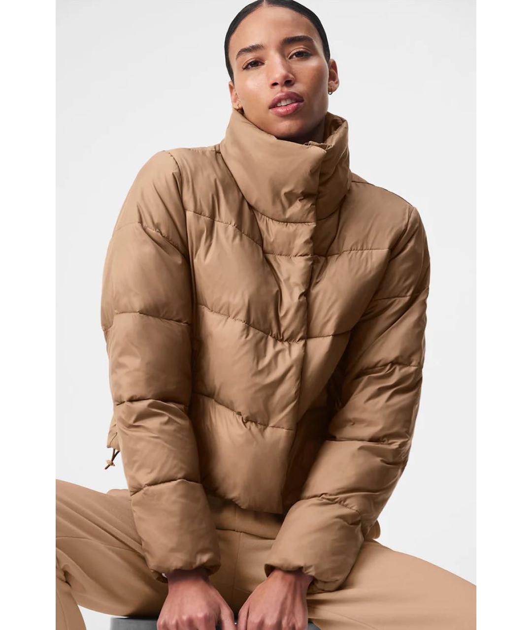 ALO YOGA Горчичная полиэстеровая куртка, фото 2