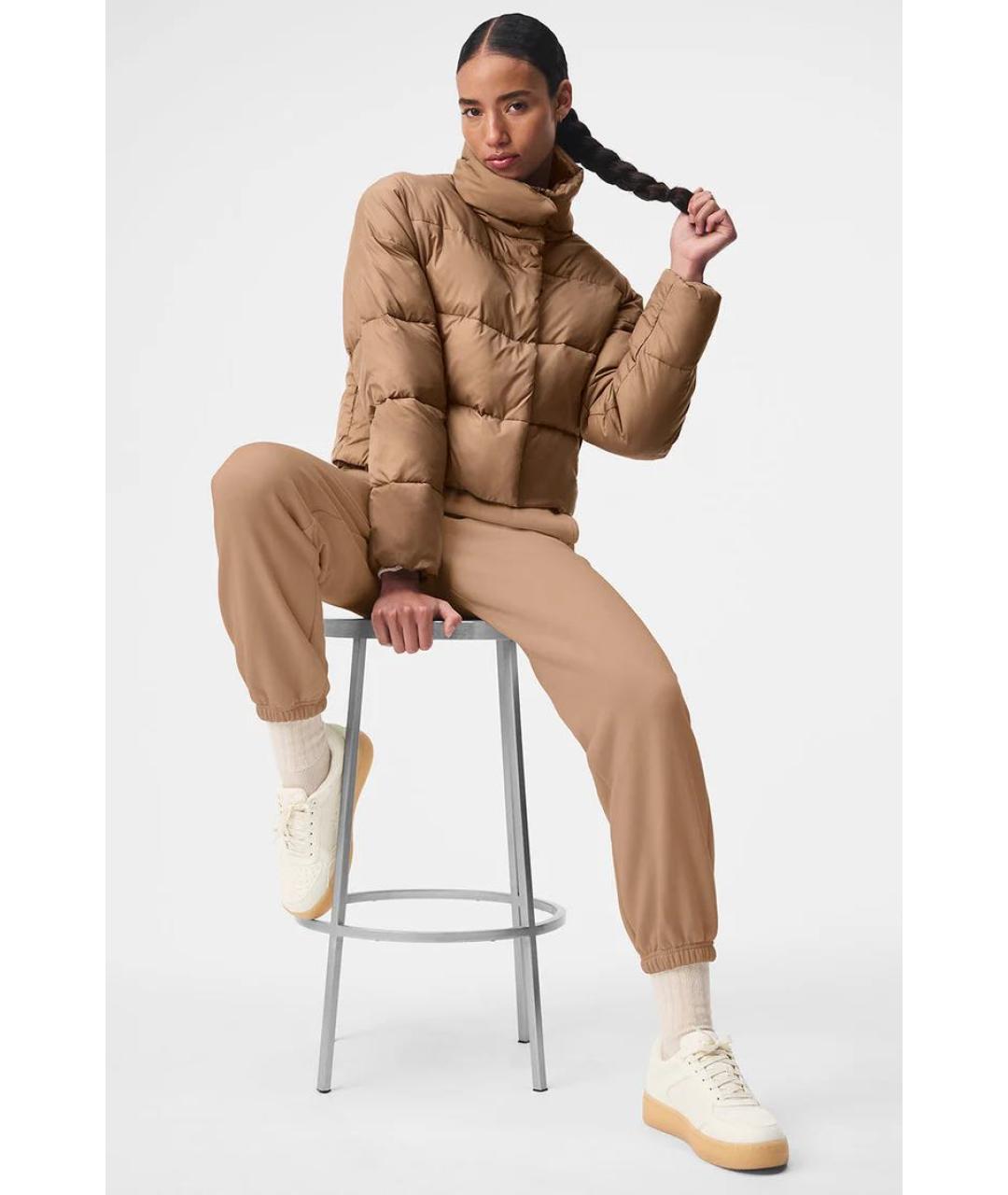 ALO YOGA Горчичная полиэстеровая куртка, фото 4