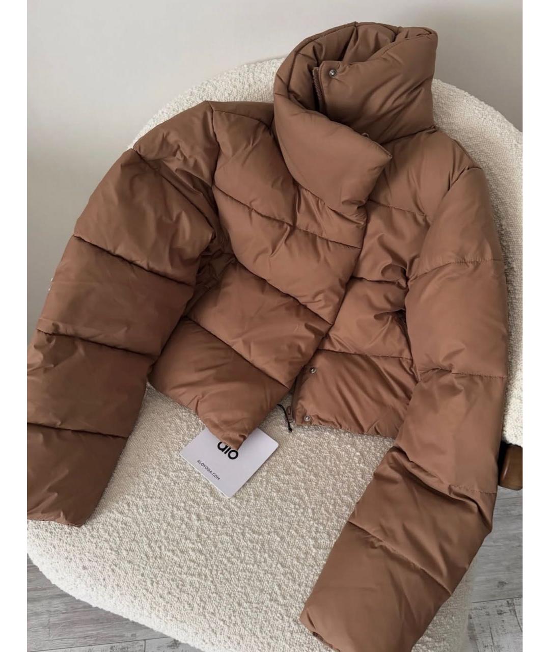 ALO YOGA Горчичная полиэстеровая куртка, фото 5
