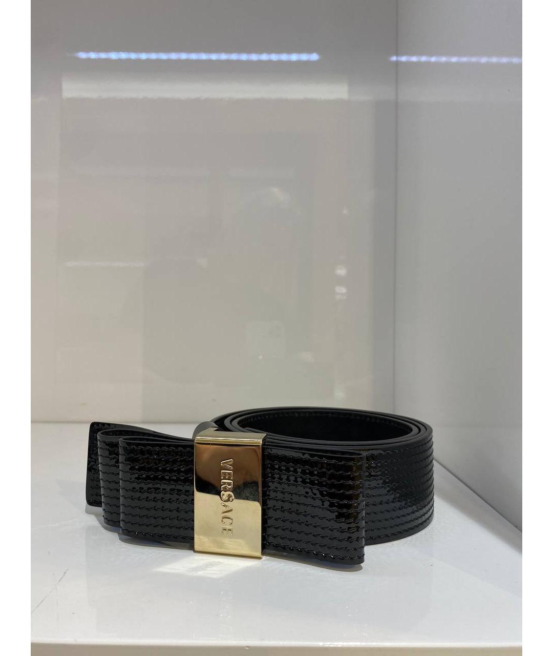VERSACE Черный кожаный ремень, фото 2