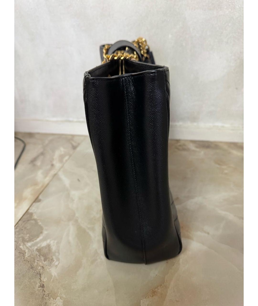 SAINT LAURENT Черная кожаная сумка с короткими ручками, фото 8