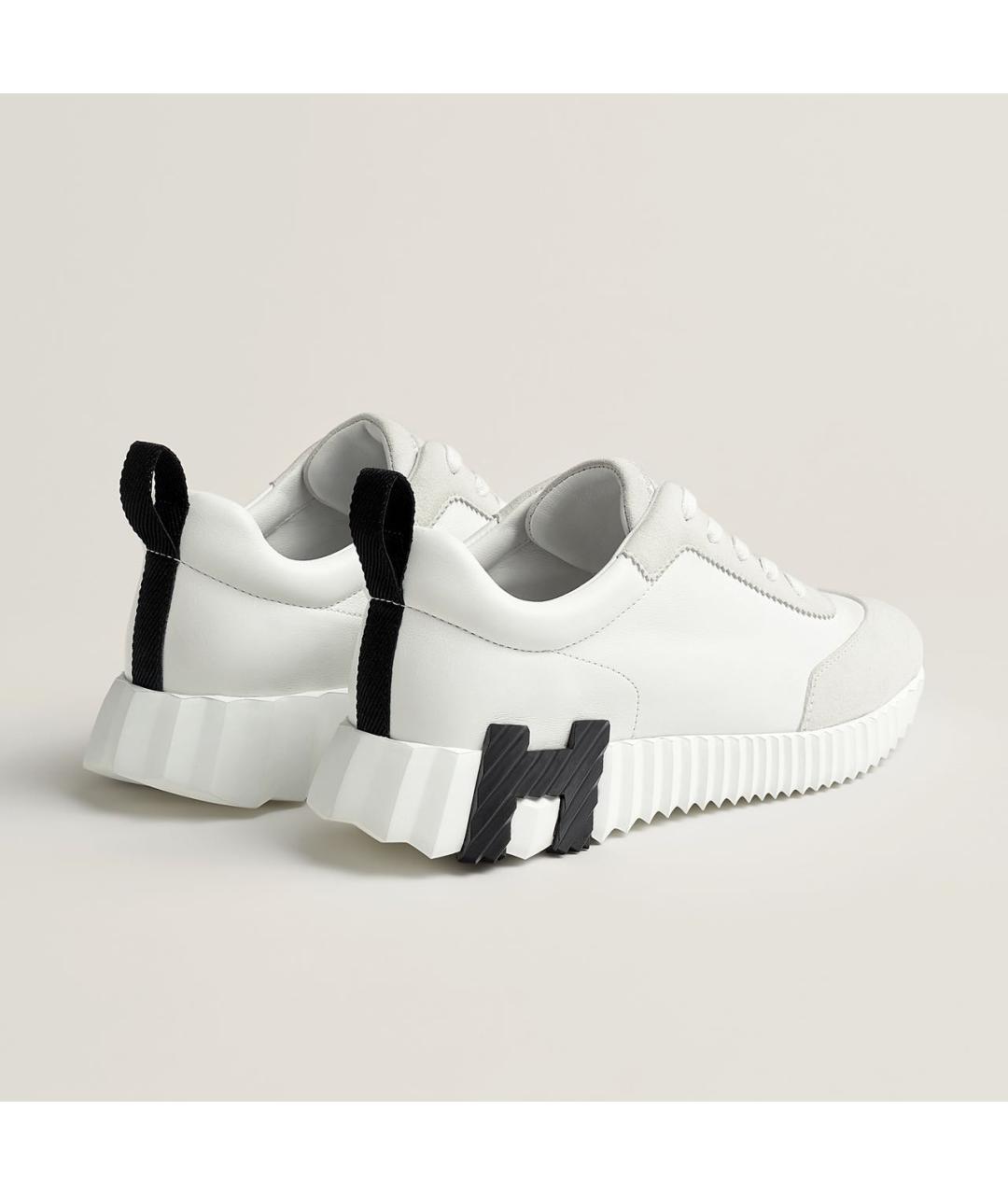 HERMES Белые кожаные кроссовки, фото 3