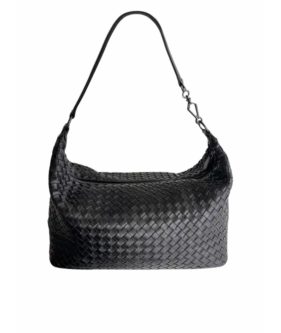 BOTTEGA VENETA Черная кожаная сумка через плечо, фото 1