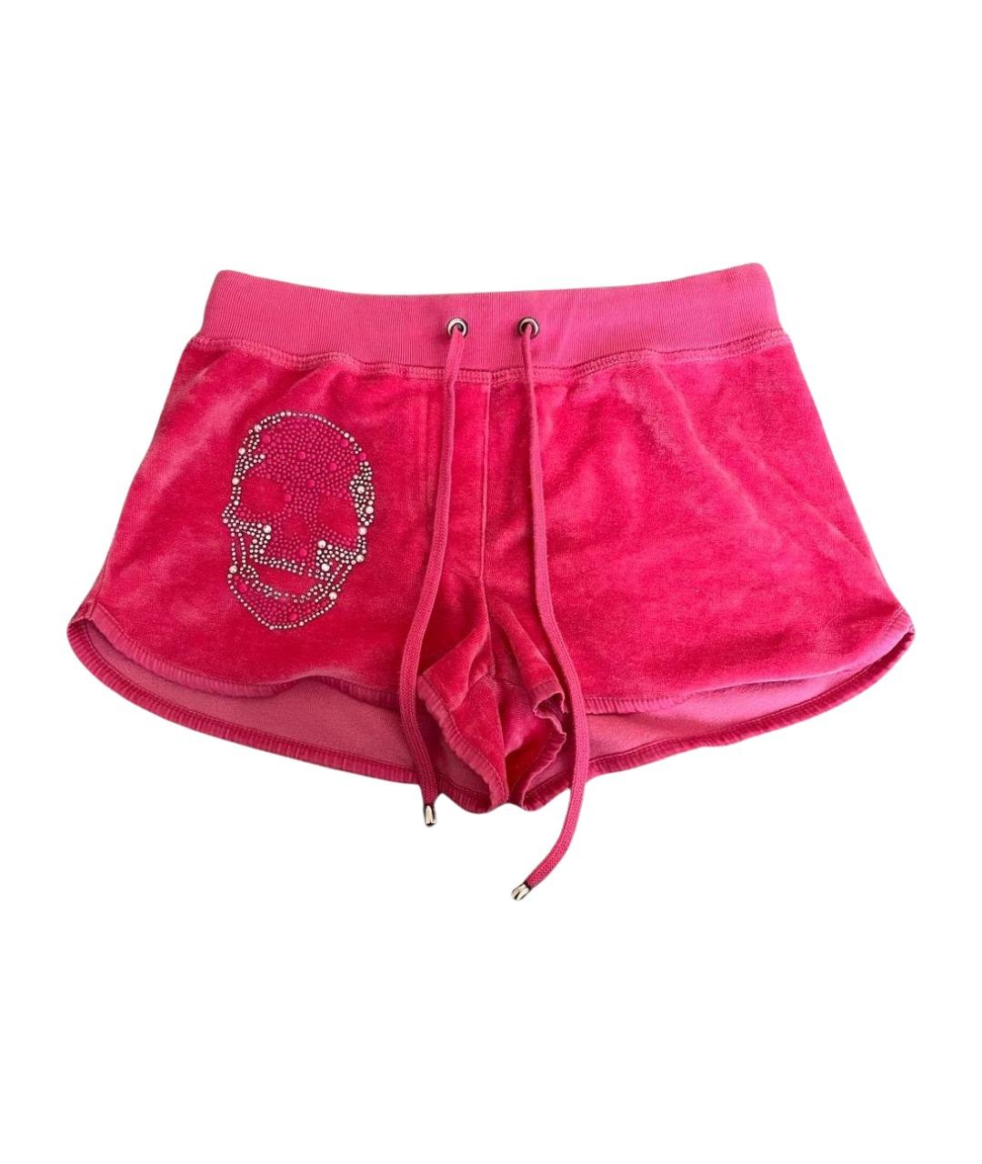 PHILIPP PLEIN Розовые велюровые шорты, фото 1