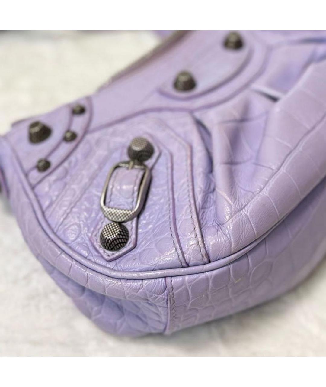 BALENCIAGA Фиолетовая кожаная сумка через плечо, фото 8