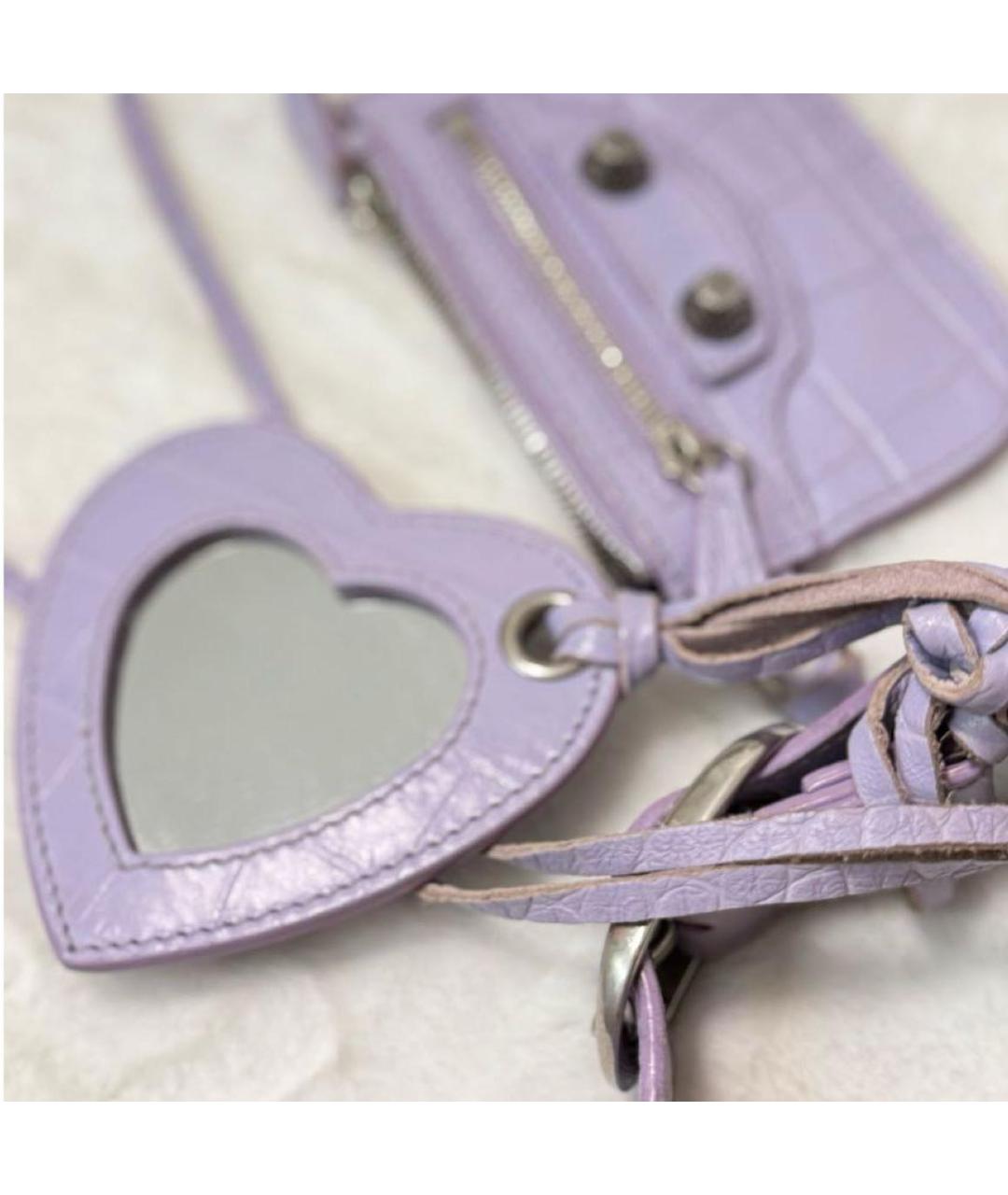 BALENCIAGA Фиолетовая кожаная сумка через плечо, фото 5