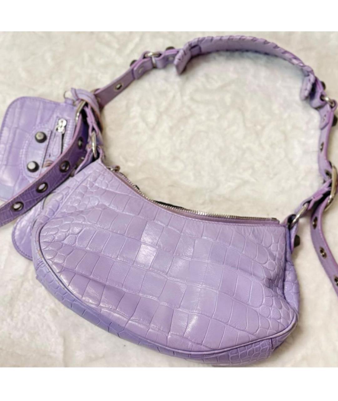 BALENCIAGA Фиолетовая кожаная сумка через плечо, фото 3