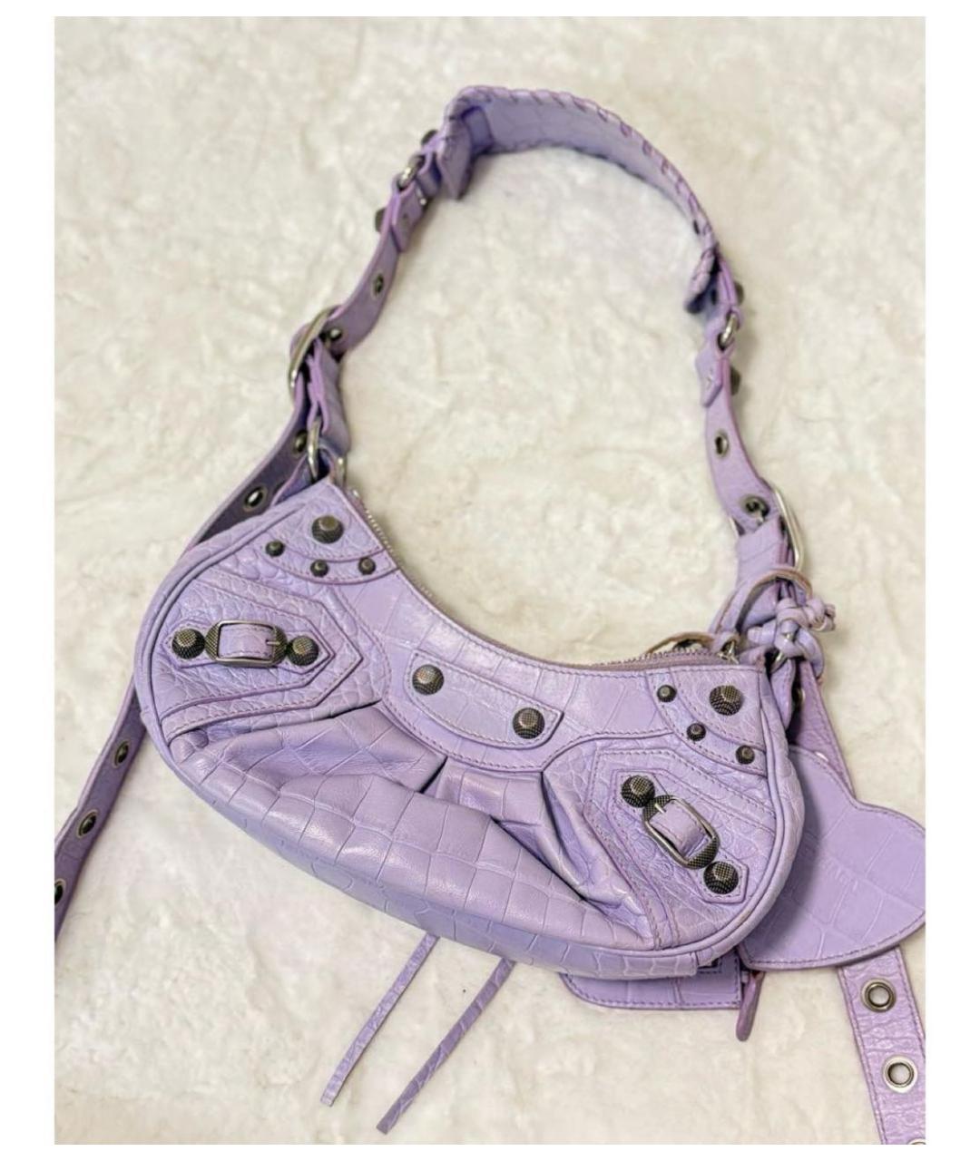 BALENCIAGA Фиолетовая кожаная сумка через плечо, фото 2