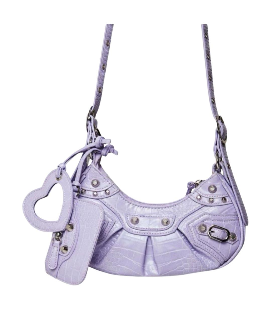 BALENCIAGA Фиолетовая кожаная сумка через плечо, фото 1