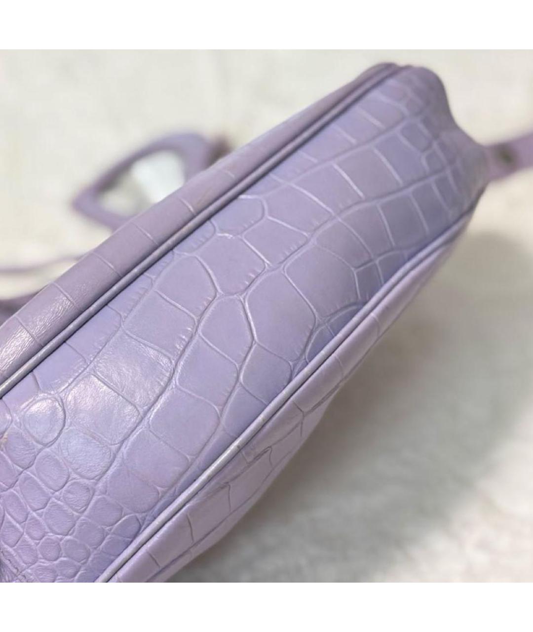 BALENCIAGA Фиолетовая кожаная сумка через плечо, фото 7