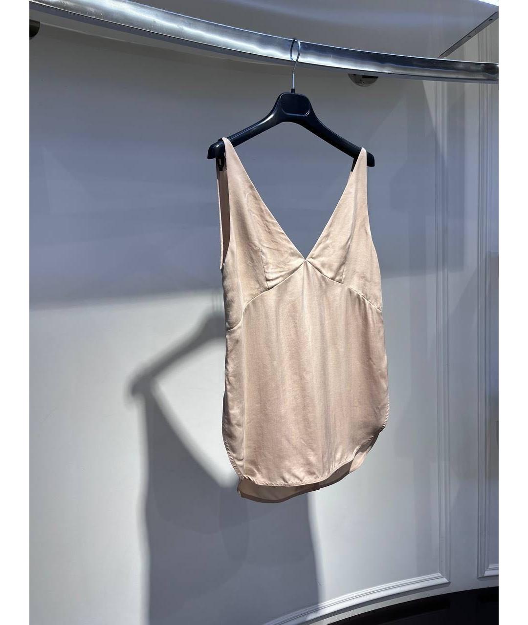 ALEXANDER TEREKHOV Бежевая шелковая майка, фото 3