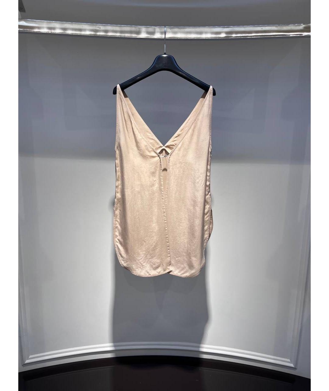 ALEXANDER TEREKHOV Бежевая шелковая майка, фото 2