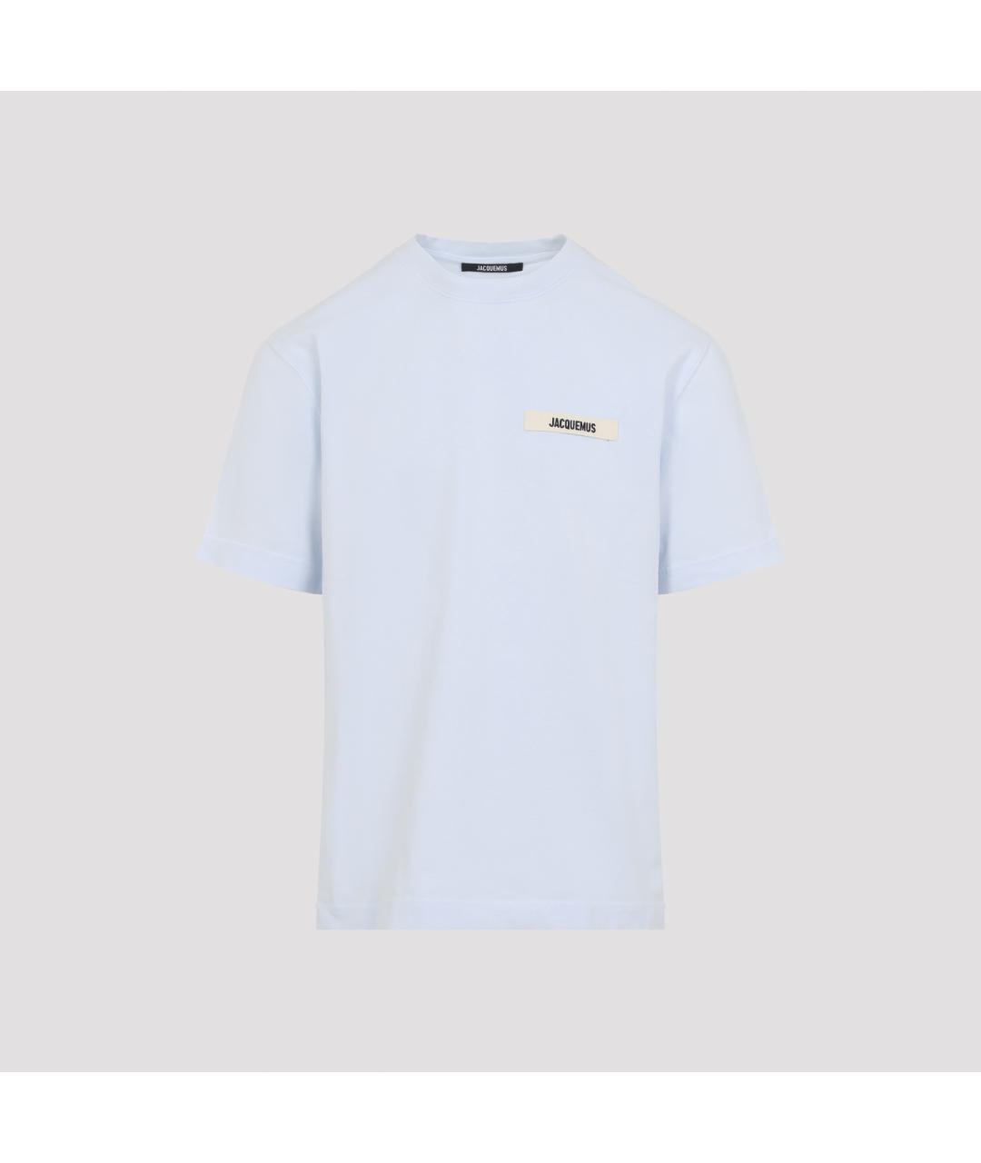 JACQUEMUS Голубая хлопковая футболка, фото 2