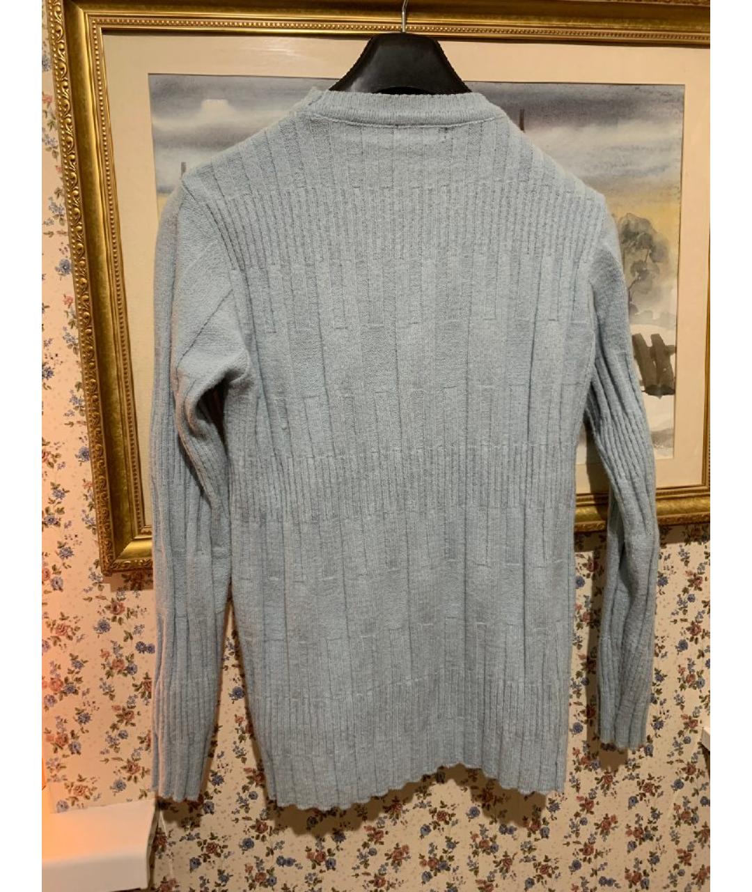 VERSACE Голубой шерстяной джемпер / свитер, фото 2