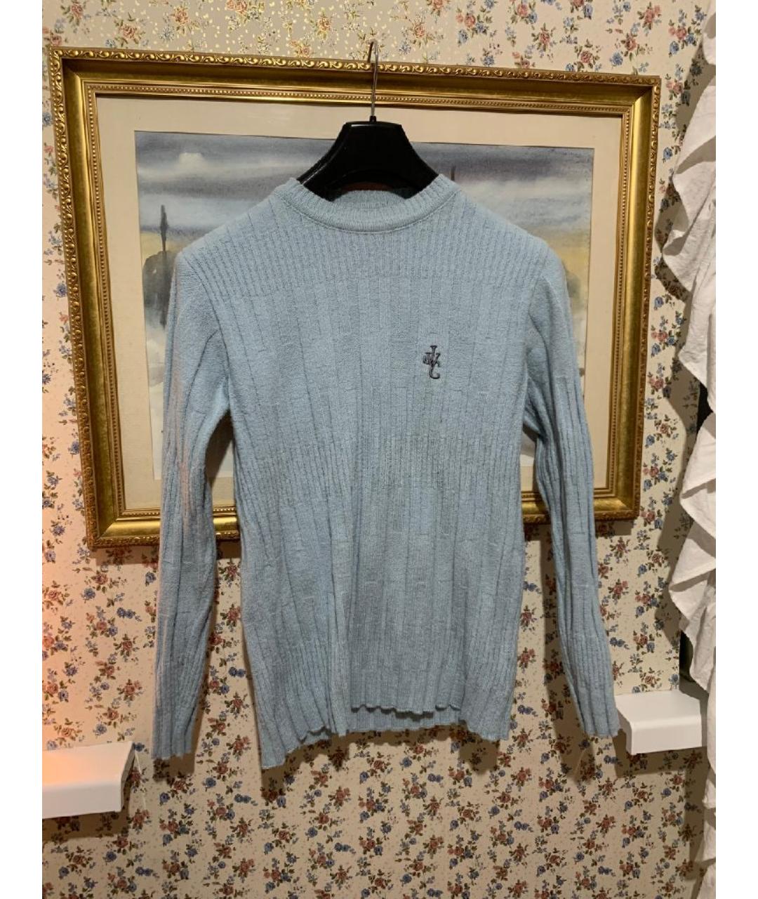 VERSACE Голубой шерстяной джемпер / свитер, фото 7