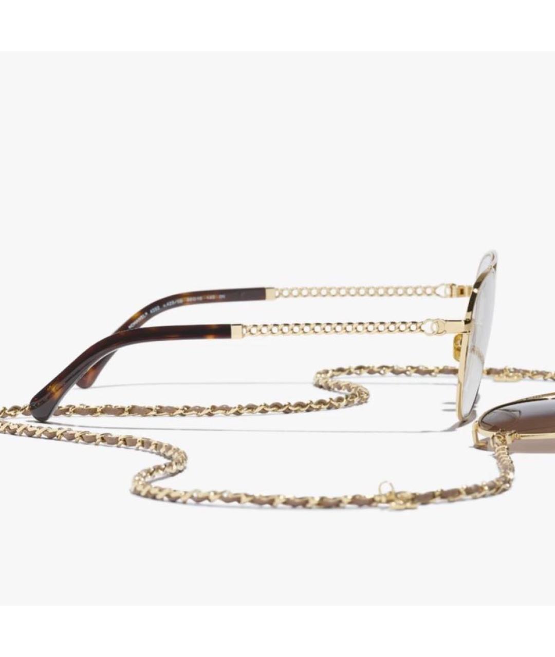 CHANEL Коричневые металлические солнцезащитные очки, фото 4