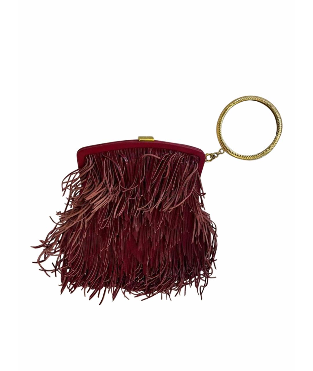 ROBERTO CAVALLI Бордовая тканевая сумка с короткими ручками, фото 1