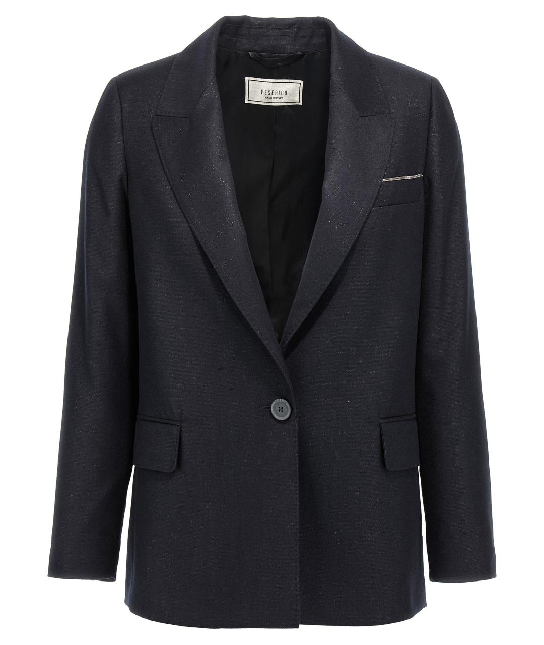 PESERICO Синий шерстяной жакет/пиджак, фото 1