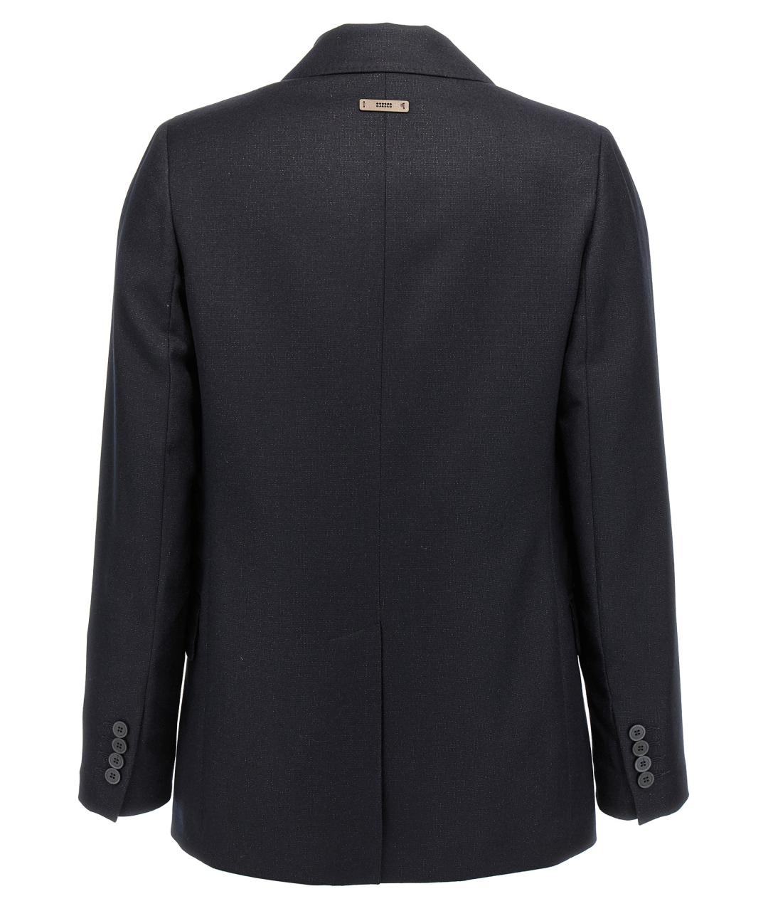 PESERICO Синий шерстяной жакет/пиджак, фото 2