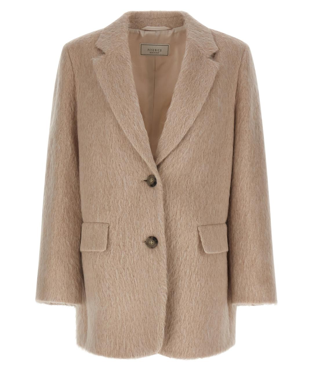 PESERICO Бежевый шерстяной жакет/пиджак, фото 1