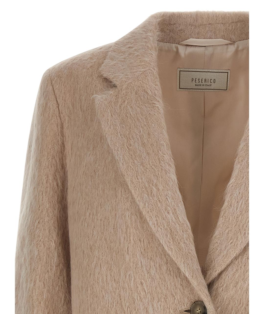 PESERICO Бежевый шерстяной жакет/пиджак, фото 3