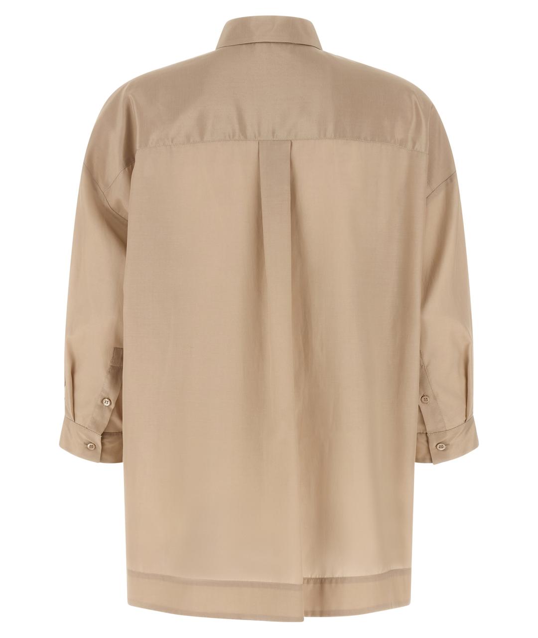 PESERICO Бежевая шелковая рубашка, фото 2