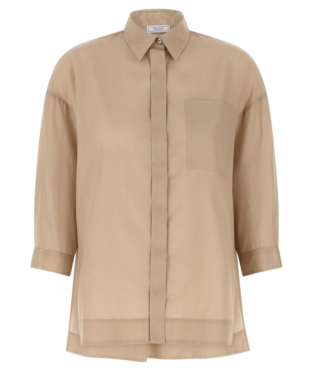 PESERICO Бежевая шелковая рубашка, фото 1