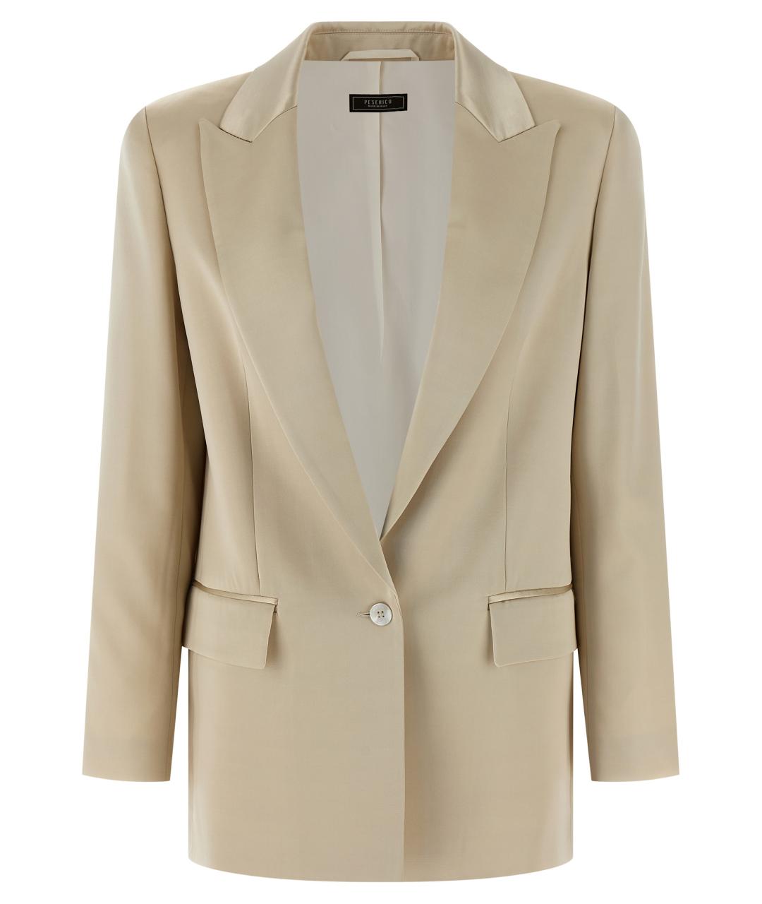 PESERICO Бежевый вискозный жакет/пиджак, фото 1