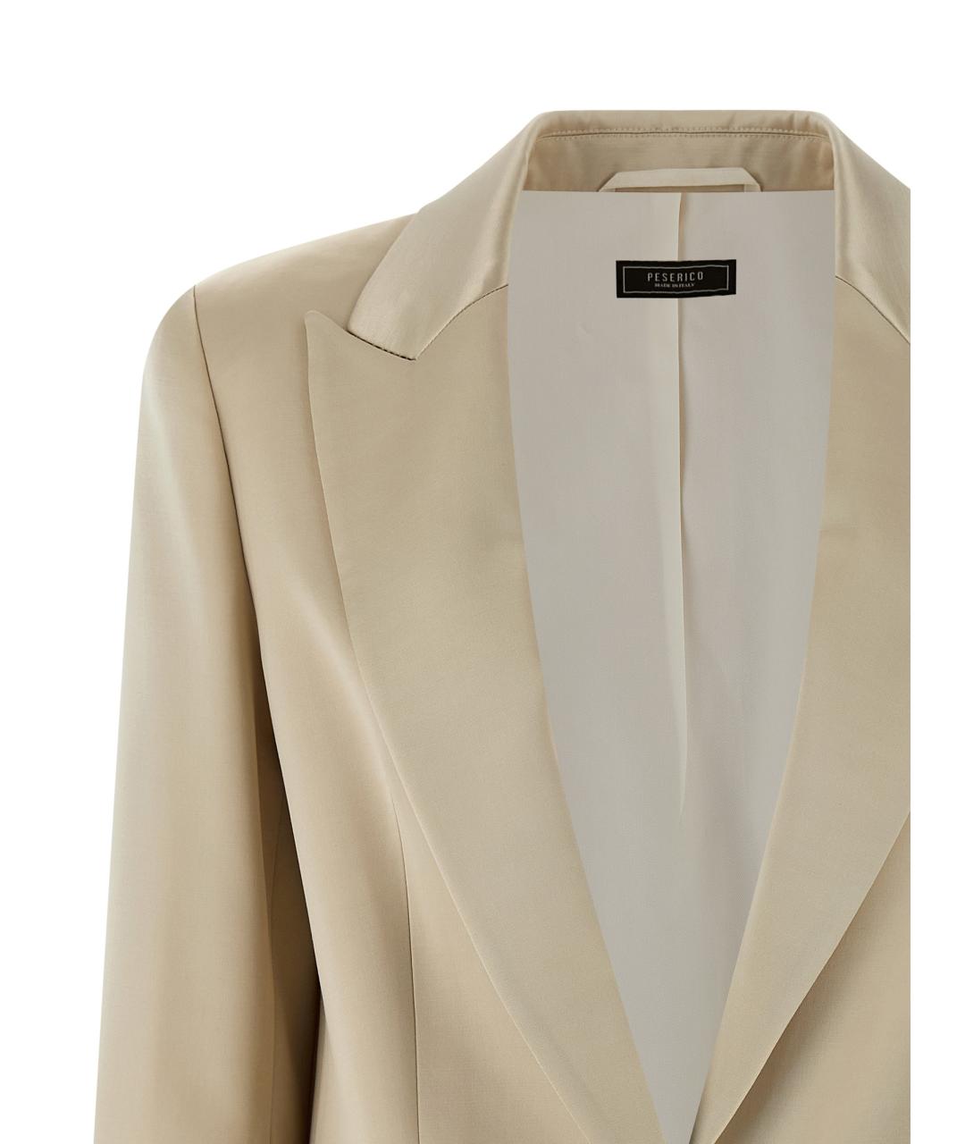 PESERICO Бежевый вискозный жакет/пиджак, фото 3