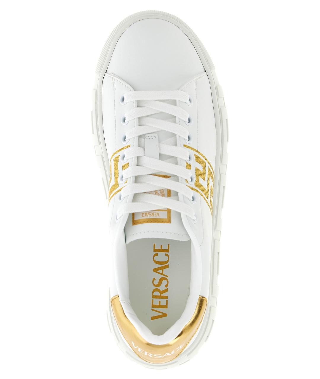 VERSACE Белые кеды из искусственной кожи, фото 4