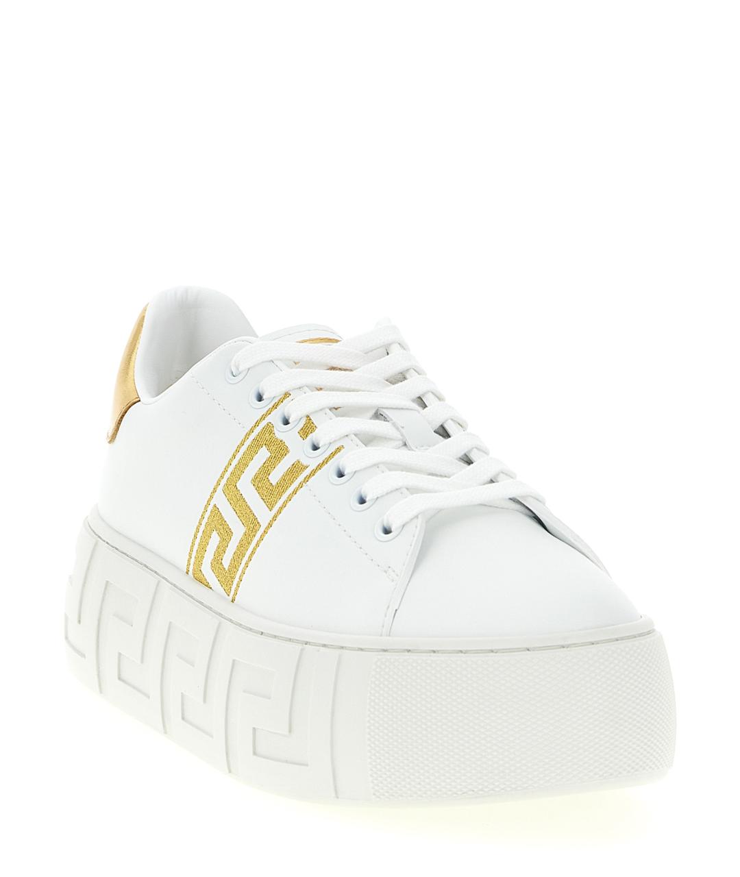 VERSACE Белые кеды из искусственной кожи, фото 2