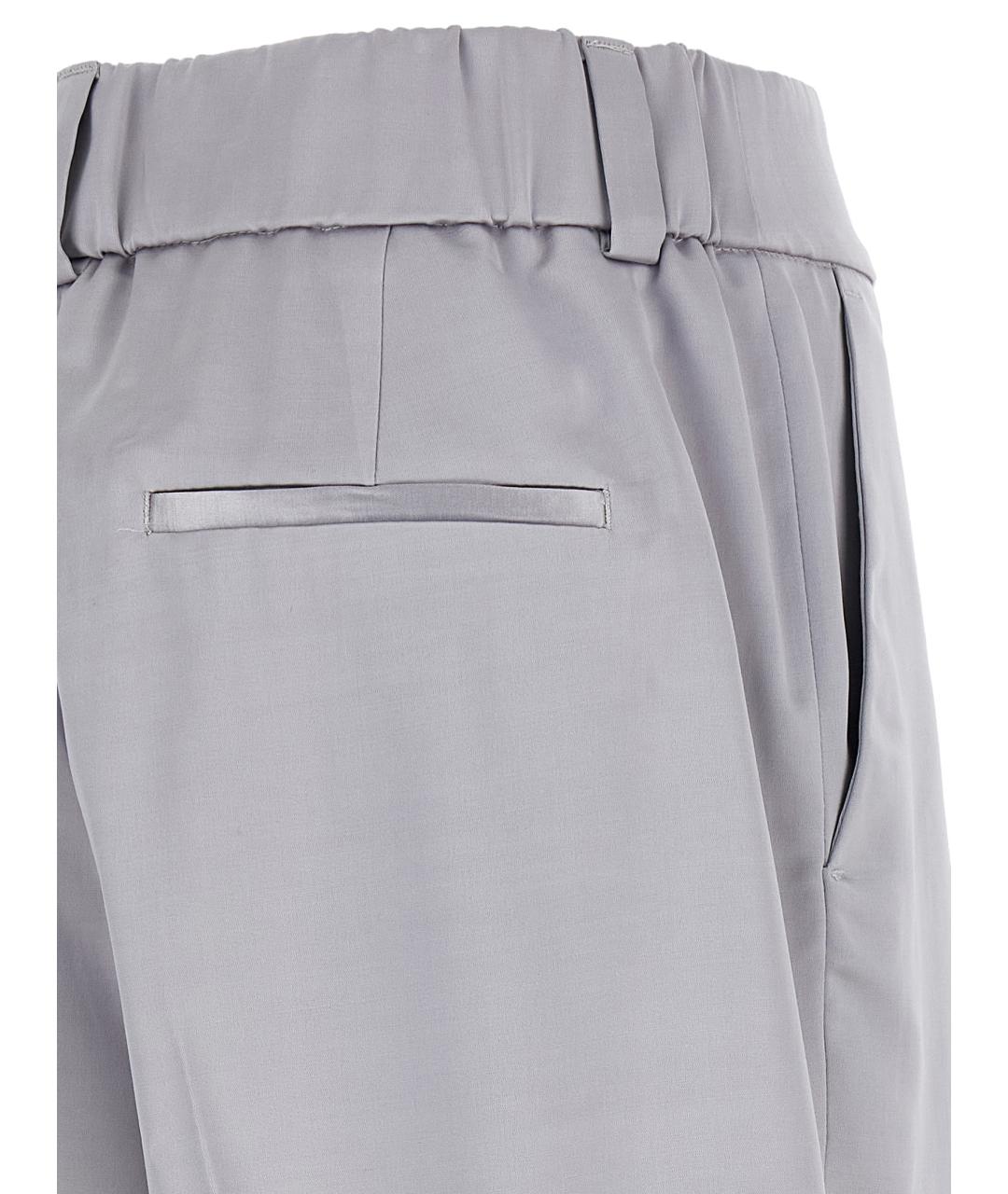 PESERICO Серые вискозные прямые брюки, фото 4