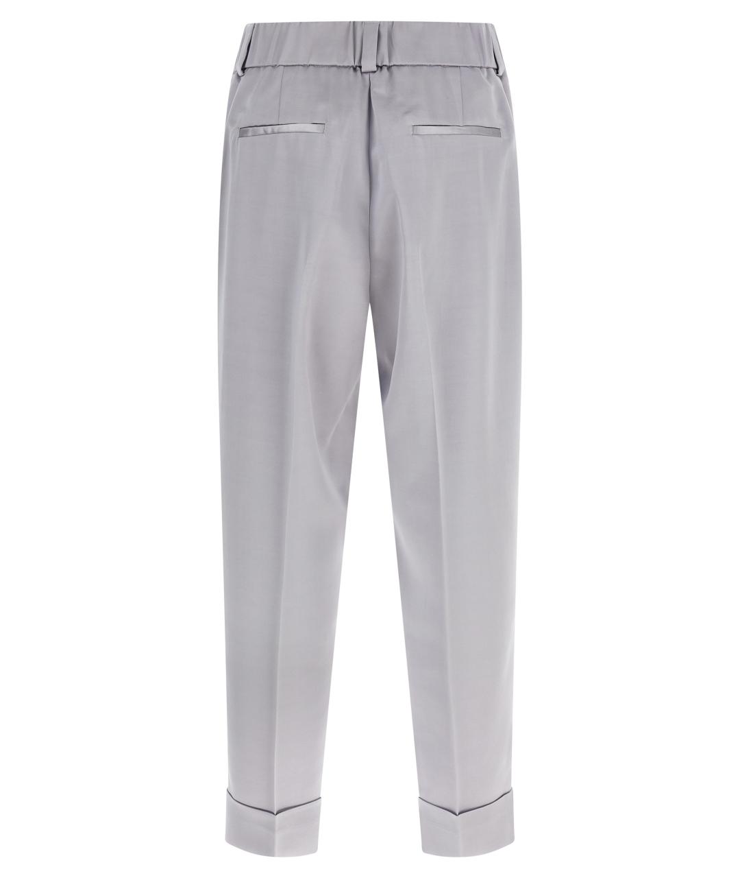 PESERICO Серые вискозные прямые брюки, фото 2