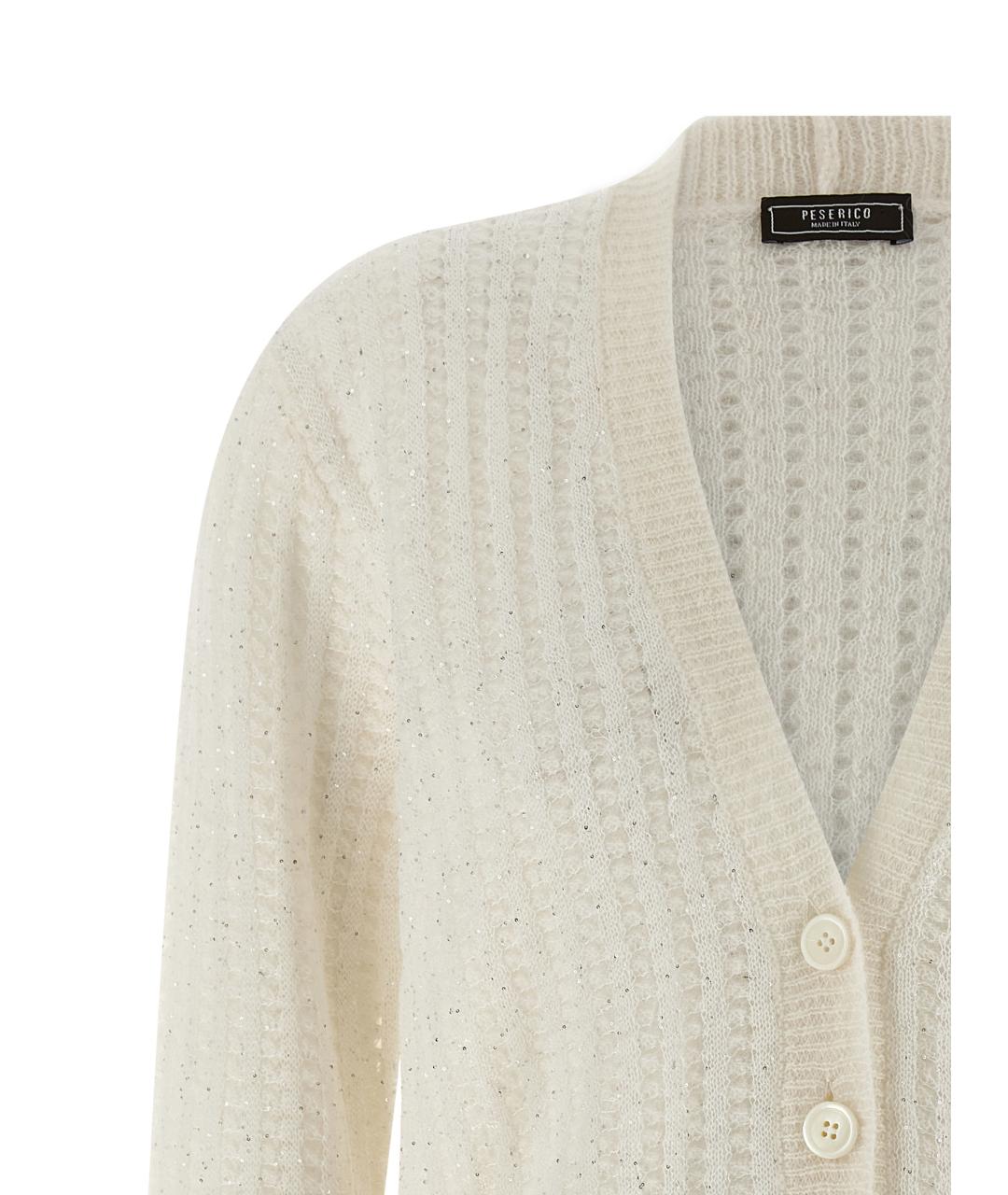 PESERICO Белый шерстяной кардиган, фото 3