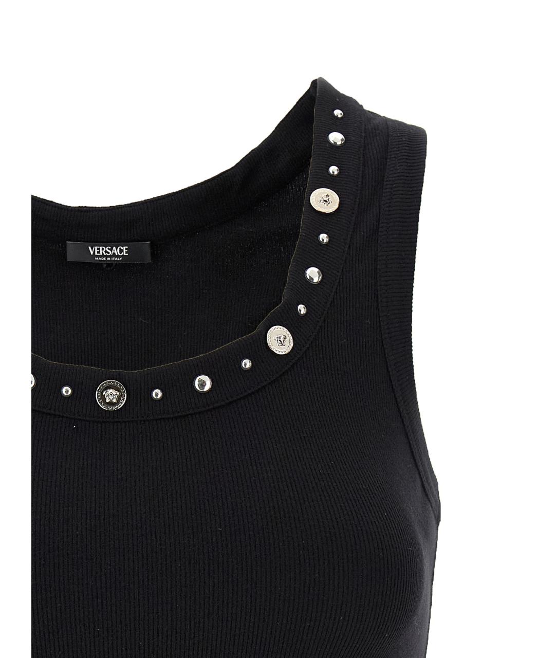 VERSACE Черная хлопковая майка, фото 3