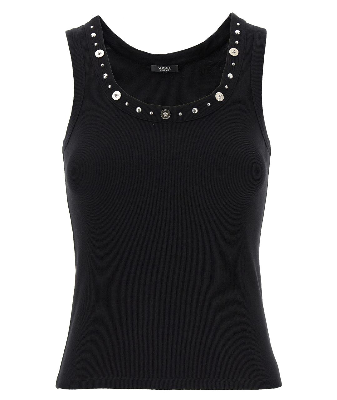 VERSACE Черная хлопковая майка, фото 1