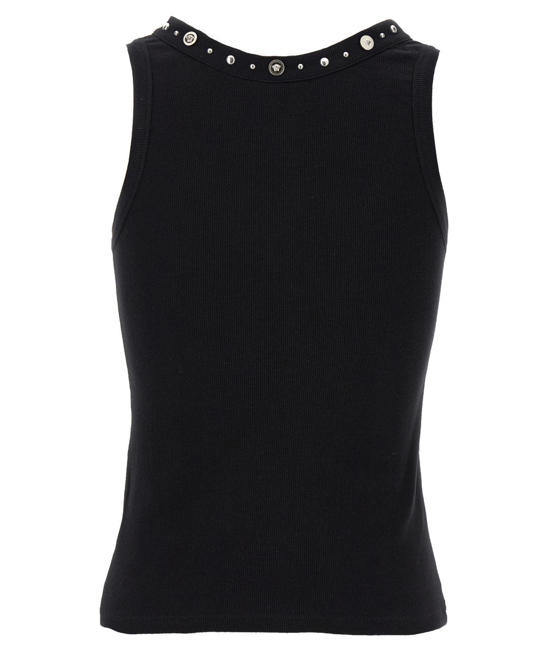 VERSACE Черная хлопковая майка, фото 2