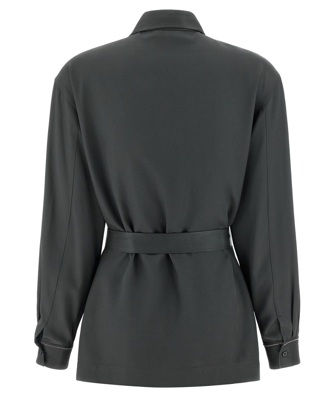 PESERICO Серая вискозная рубашка, фото 2