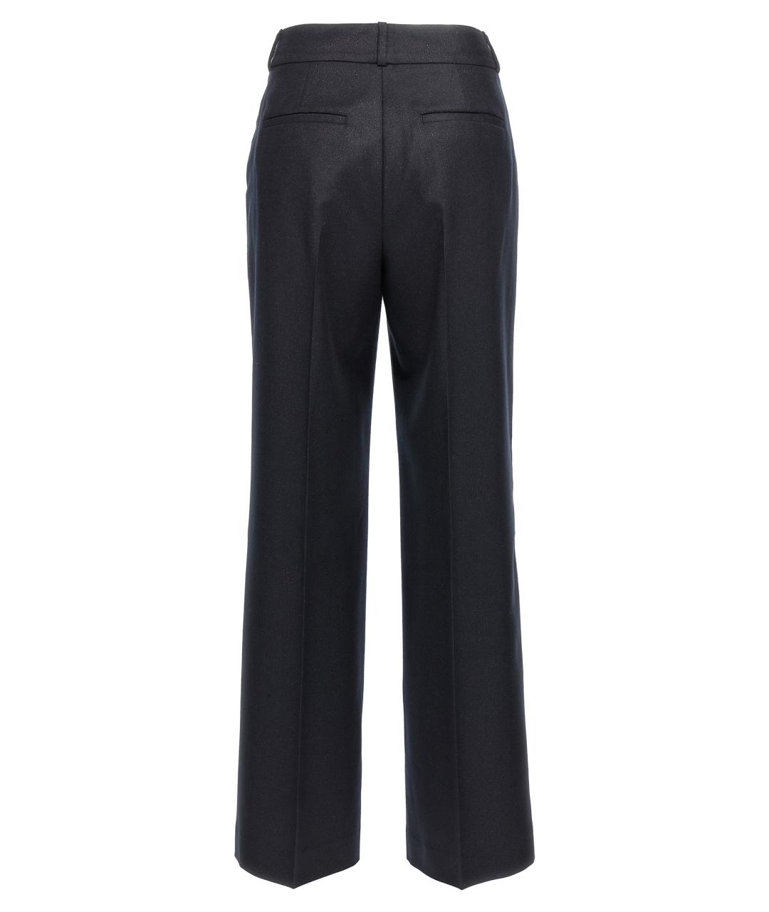 PESERICO Синие шерстяные прямые брюки, фото 2