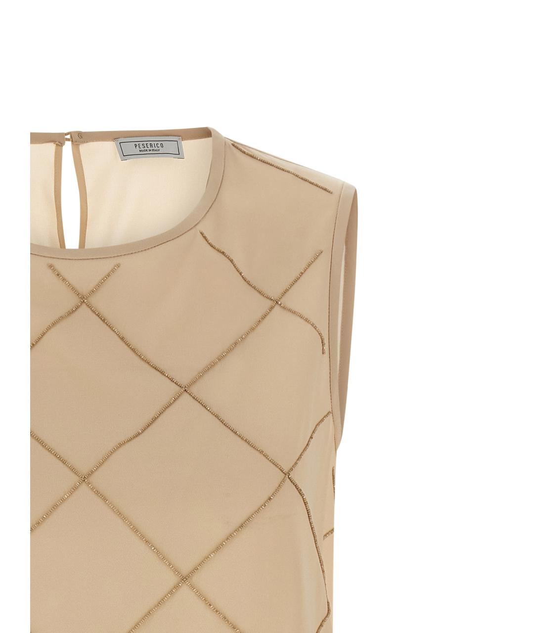 PESERICO Бежевая шелковая блузы, фото 3