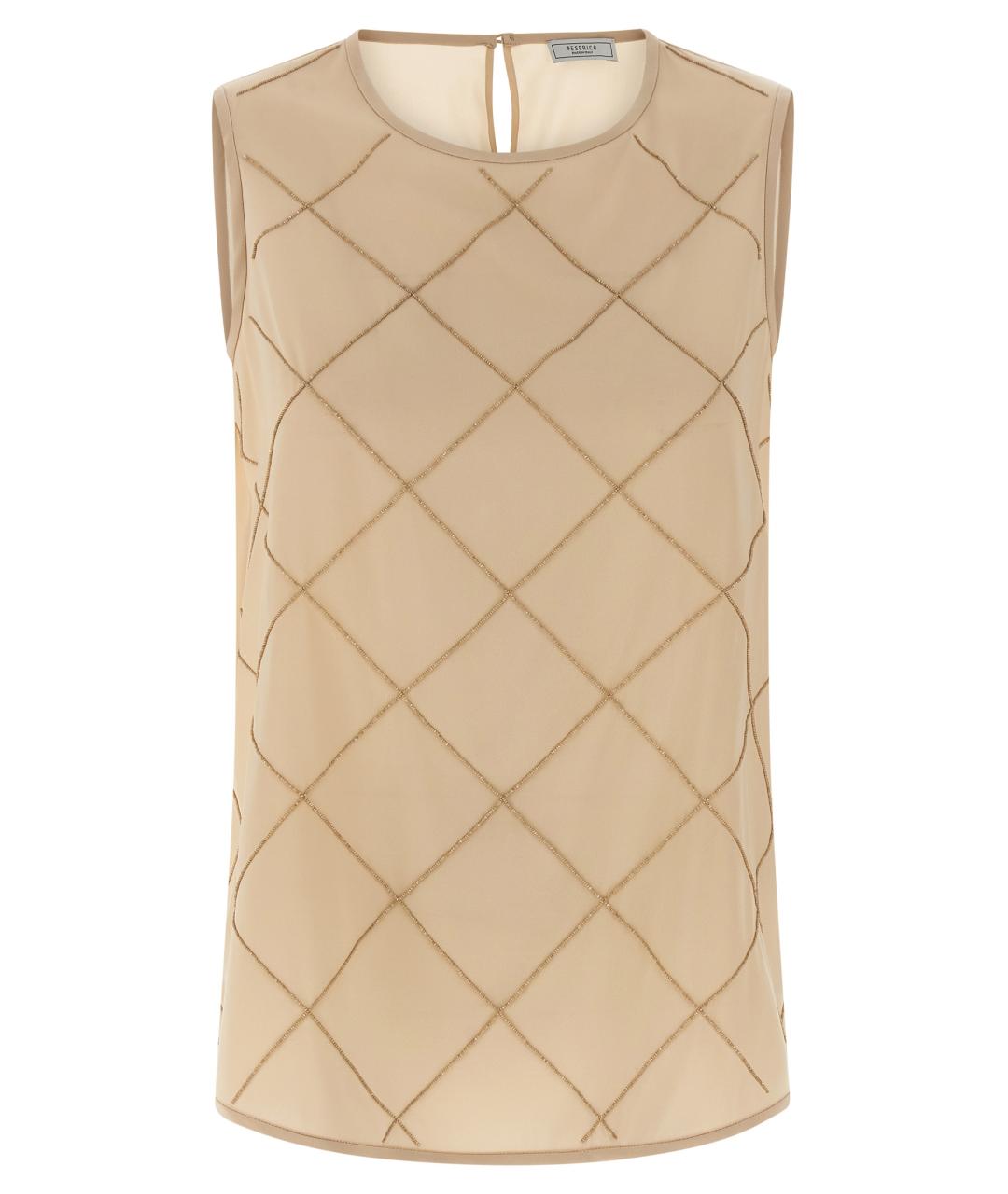 PESERICO Бежевая шелковая блузы, фото 1