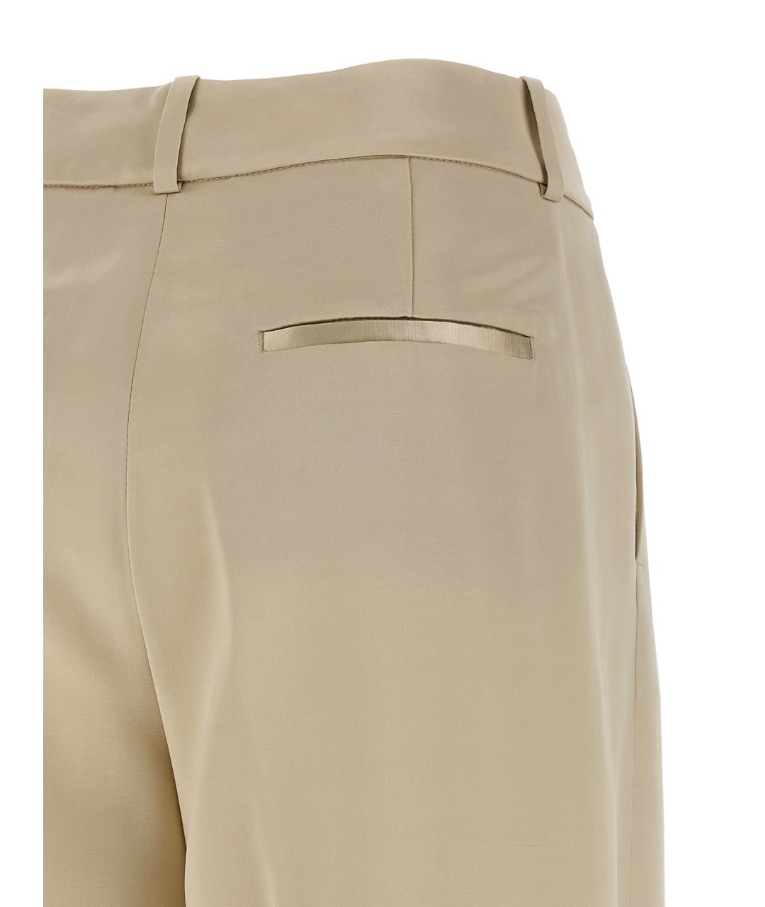 PESERICO Бежевые вискозные прямые брюки, фото 4
